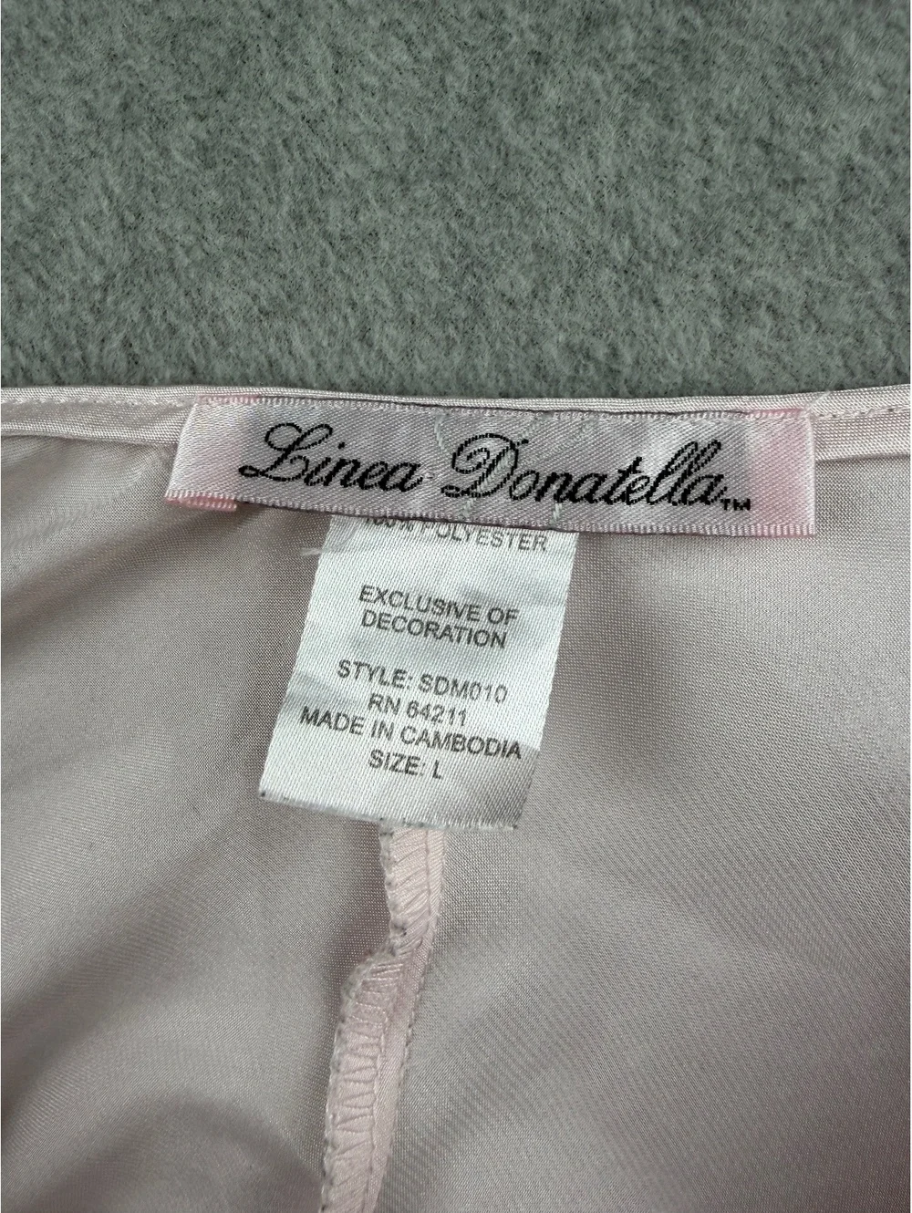 Linea Donatella Pink Satin Babydoll Chemise L Lace Ruffle Y2K Coquette Lingerie